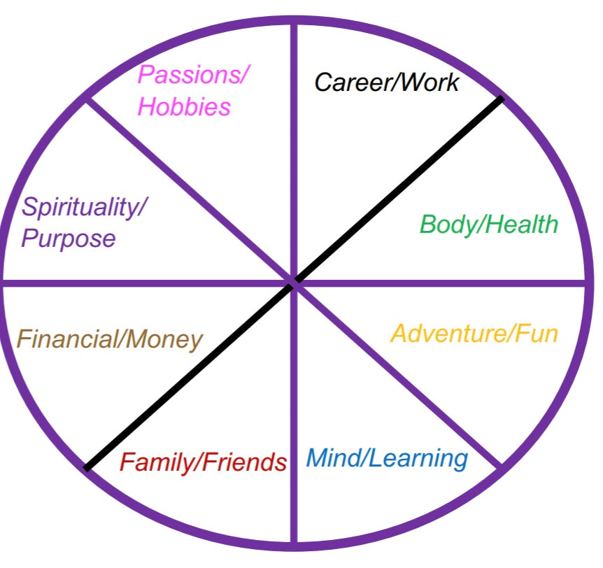 Wellbeing Wheel Assessment - Created by Sarina Sorrenti